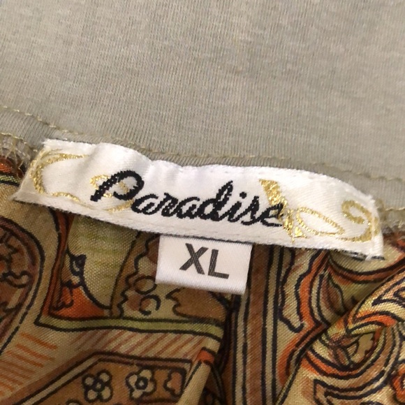 Vintage 100% Silk Tiered Gold Brown Maxi Skirt - Picture 10 of 11